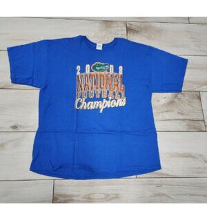 Vtg Florida Gators Football UF SEC 2008 Champions Blue T Shirt Mens Schedule 2XL